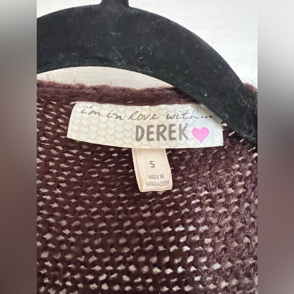 I’m In Love With Derek long brown & tan open-front sweater GUC - Picture 3 of 5